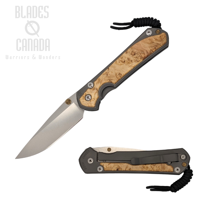 Chris Reeve Large Sebenza 31 Framelock Folding Knife, CPM Magnacut, Box Elder Burl, L31-1108